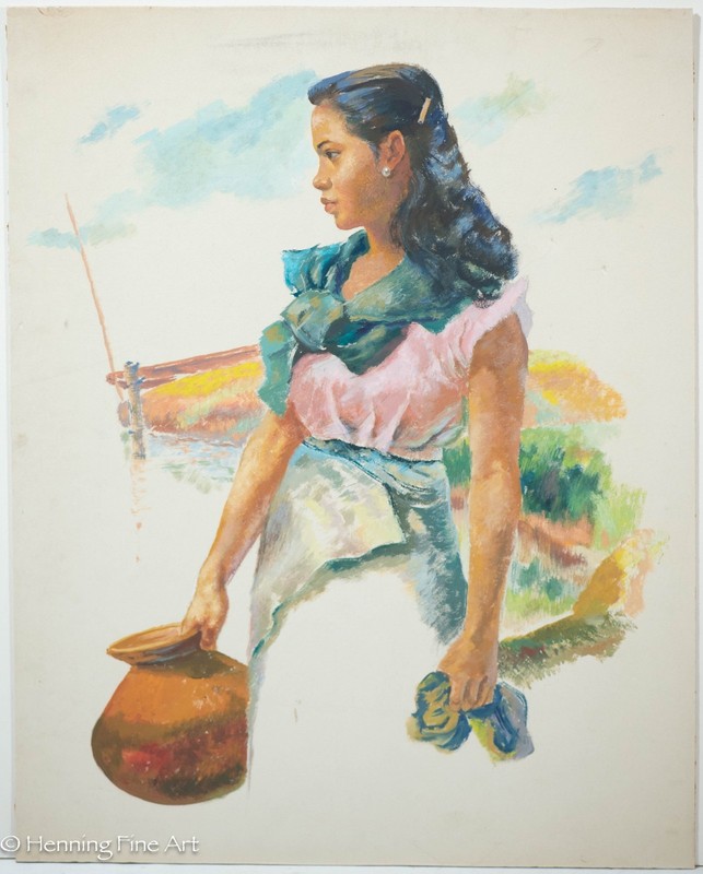 Stunning Painting of South East Asian Beauty, Female Portrait Illustration, Fine