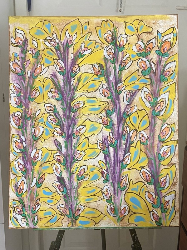 Flowering. Original Acrylic Painting on Canvas