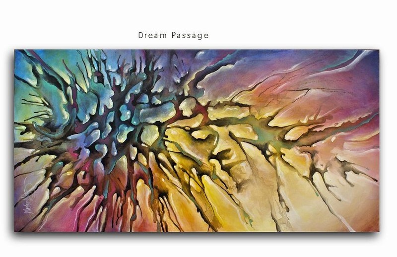 modern art soft fluid colorful abstract art original Mike Lang liquid movement A