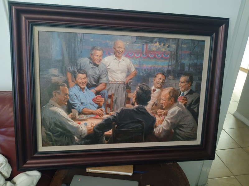 American with A captivating framed print «Grand Ol’ Gang,» by artist Andy Thomas