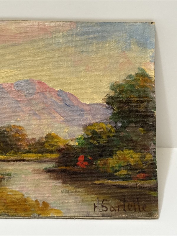 California Impressionism Painting Antique Landscape Small Oil Listed Sartelle gallery