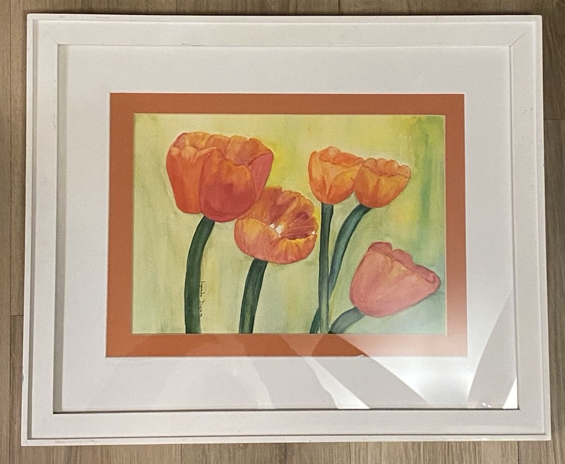 Tulips Watercolor Painting – Lynda Dunn Artist – 18×22”