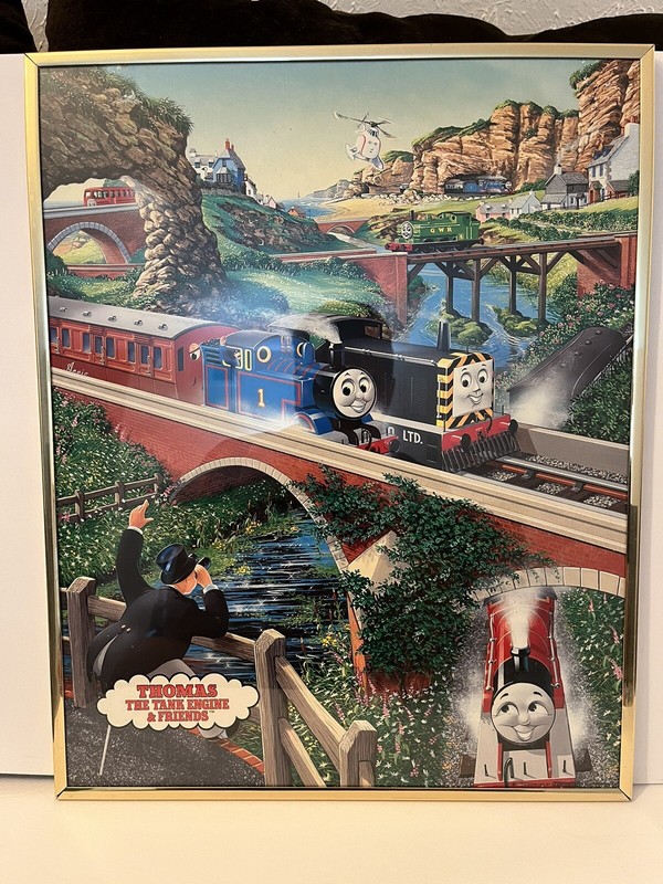 Thomas the Tank Engine and Friends Poster 1989 Framed Made in USA lot of 3