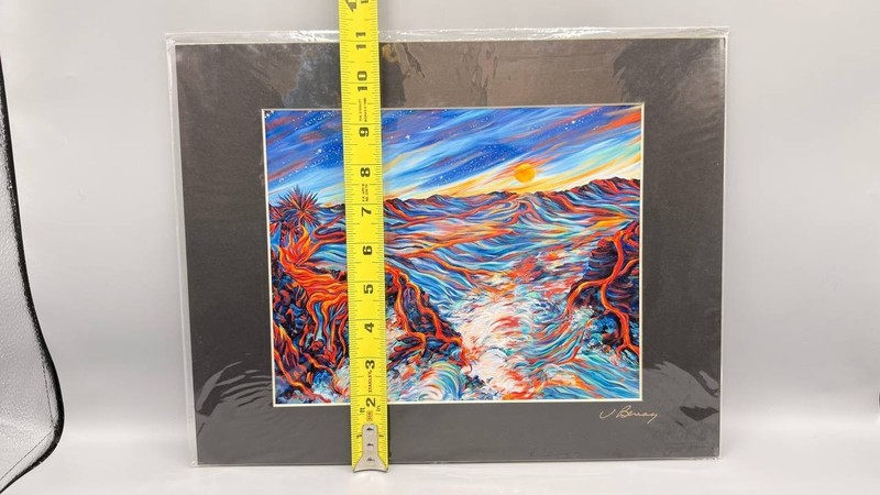 Susan Benay "Pele's Dream" Signed Art Print Hawaii Colors on Fire Matted 11x14 gallery