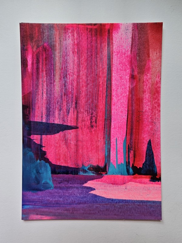 5″x7″ Abstract Landscape #6, Jackie T Creates, Scrape Art Acrylic Painting