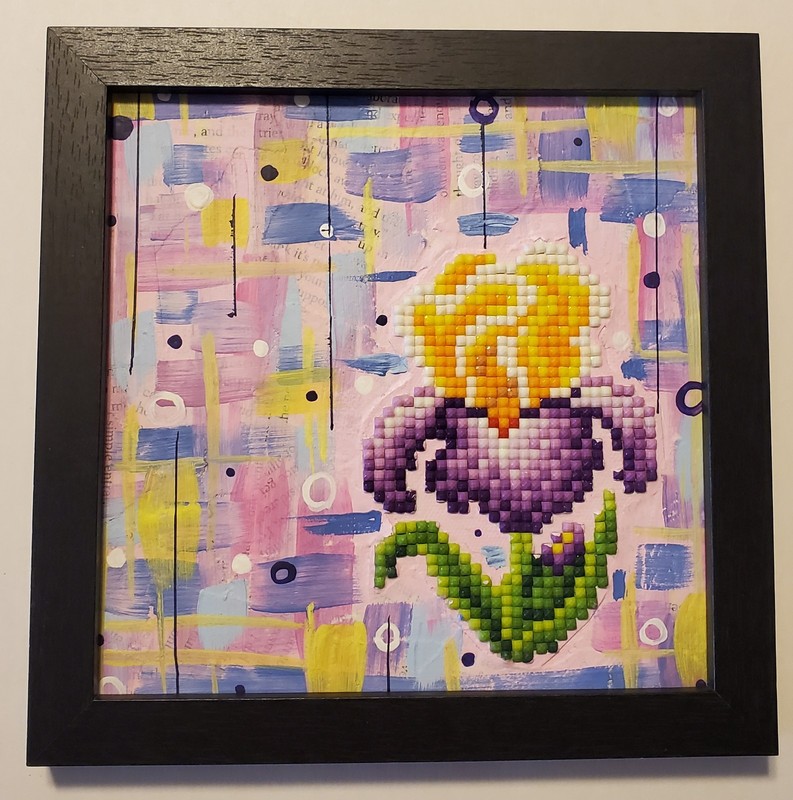 ORIGINAL MIXED MEDIA ARTWORK PAINTING ACRYLIC ON CANVAS BOARD 6-3/4 X 6-3/4 ooak gallery