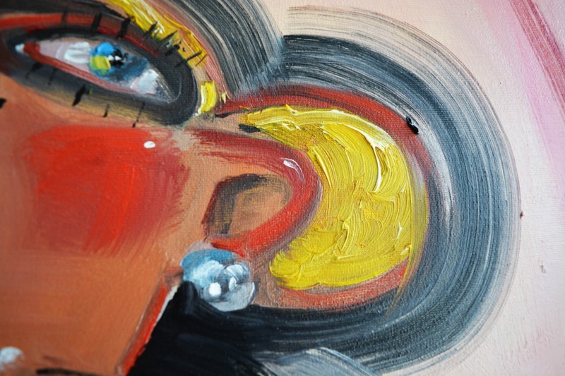 Soda Muse. 47,2 x 35,4" Original Hand Painted Oil on Canvas. Signed gallery