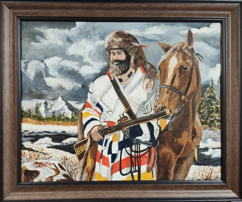 Original Western Oil Painting «Man of the Mountain» by Marc Bitler