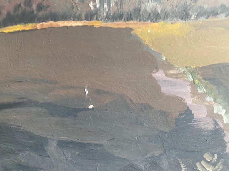 Acrylic Painting Signed by Robert Steidle (1939-2006) View of Fockenstein gallery
