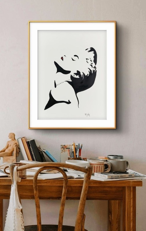 Original Expressionist Pretty Lady 14 x 11 Acrylic Painting on Art Paper gallery