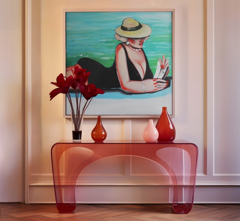 Hot days 39,3 x 39,3"- 100% Hand painted Oil Painting on Canvas. Yana Medow gallery