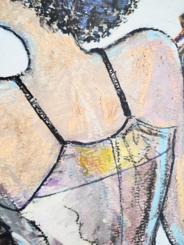 9 inch x 12 inch - Mixed-Media Guitar Drawing - NO FRAME by A. Avila gallery