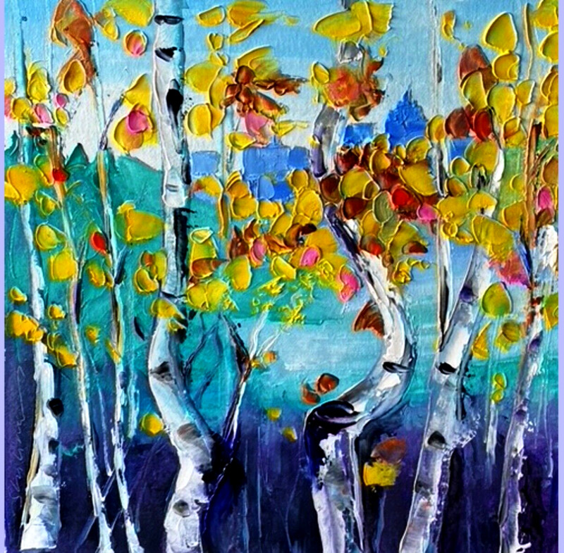 ORIGINAL Oil Painting Fall Original Art Central Park Painting Impasto Textured