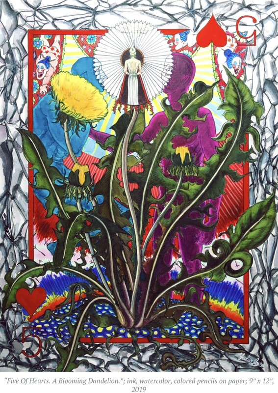 “Playing Cards” Original Framed Artwork by Yulia Kuznetsova