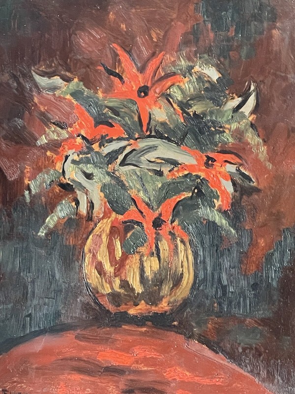 ANDRE EVEN FRENCH ANTIQUE MODERN STILL LIFE ABSTRACT OIL PAINTING VINTAGE 1950s gallery