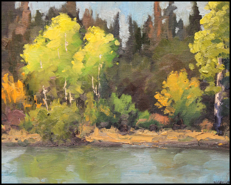 Jeff Love Art Original Oil Painting en Plein Air Durango Colorado Haviland Lake