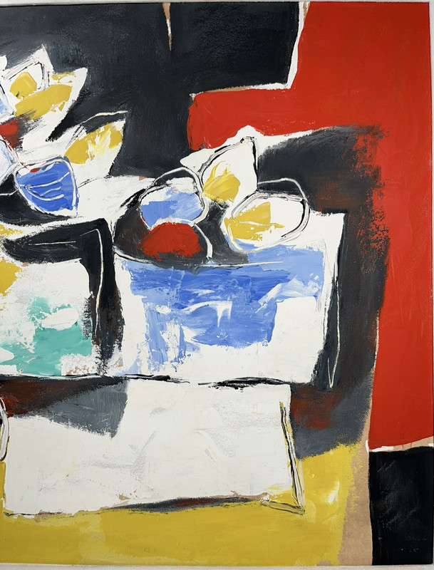 JOHN OTTERSON CUBIST MODERNIST ABSTRACT MODERNISM FRUIT STILL LIFE OIL PAINTING gallery