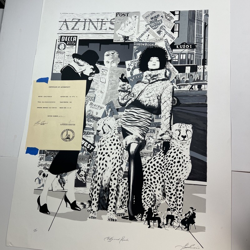 Gene Francis Print Egg Tempura 23/250 Large HOLLYWOOD REPORTER 1992 W COA
