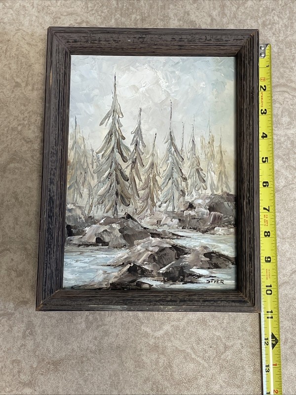 Joan Stier Original Abstract Impressionist Art Painting 1970’s Rural Landscape