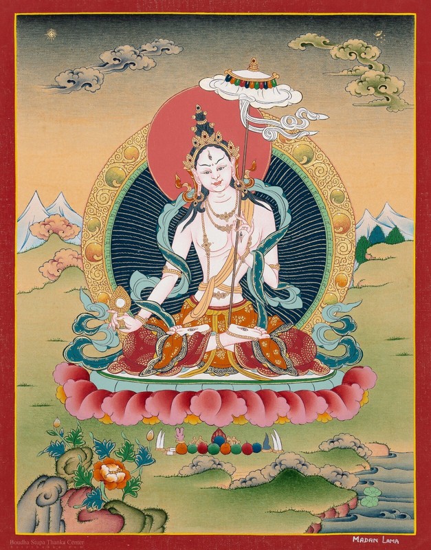 Hand-Made Dukar Thangka Print – Traditional Artwork Of Protective Deity