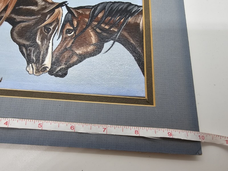 Original Arcylic Painting by SANDRA SNOW Two Horses 5x7" Matted to 8x10" gallery