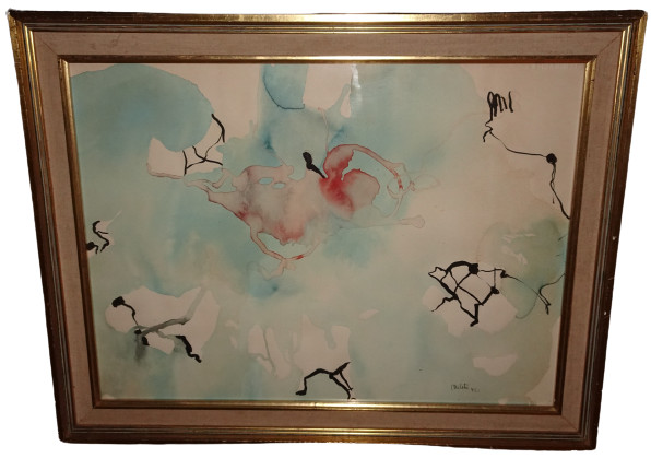 ART PAINTING WATERCOLOR INKT EUGENE MILOTA LYRICAL ABSTRACTION ABSTRACT MODERN