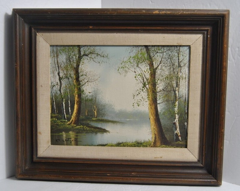 Vintage C. WEIGEL Original Oil Painting 14 inches x 17 inches in Original Frame
