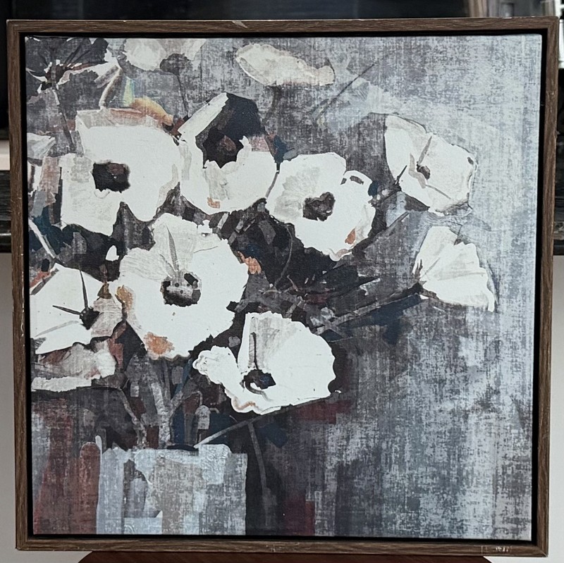Painting of Lien Bouquet Filled with White Roses! Framed