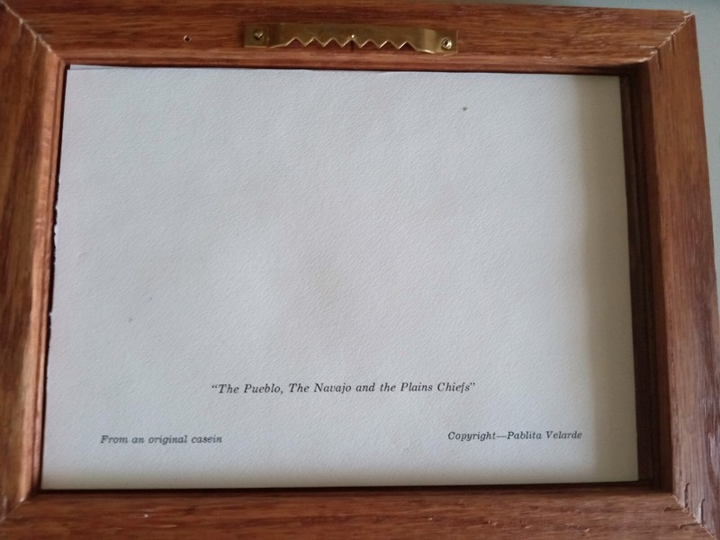 Pablita Velarde Signed Print " The Pueblo, The Navajo & The Plains Chiefs " Sant gallery
