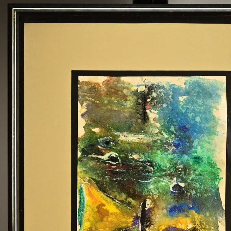 AINA NERGAARD NAMMACK Original Vintage Signed MCM Abstract Acrylic Painting COA gallery