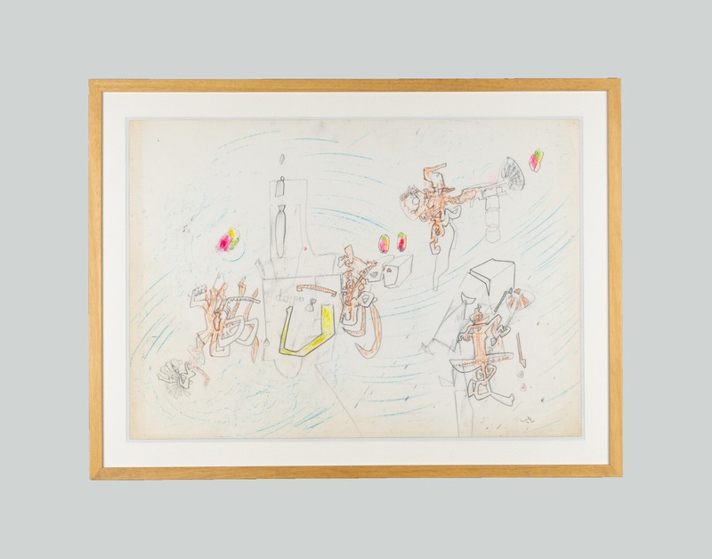 Roberto Sebastian MATTA – «Untitled» (1970s) – Mixed media on paper