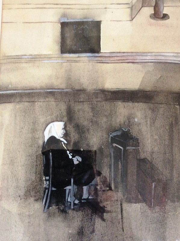 Djambawa Marawilli Terry , Aboriginal Ethnic , Watercolor, Old Woman, Signed