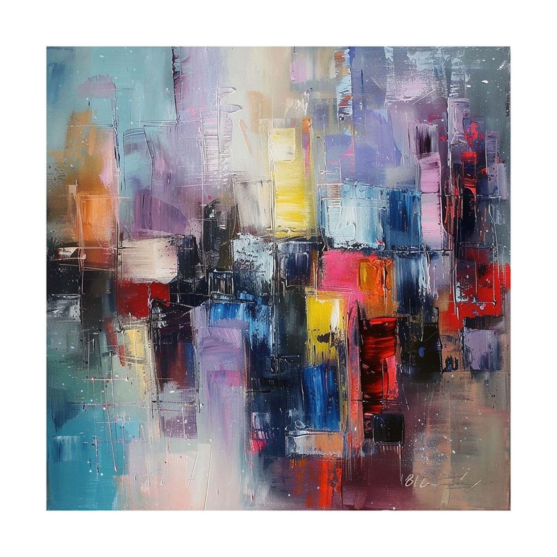 Red Large Abstract Textured Acrylic Oil Painting On Canvas Handmade Artwork A365