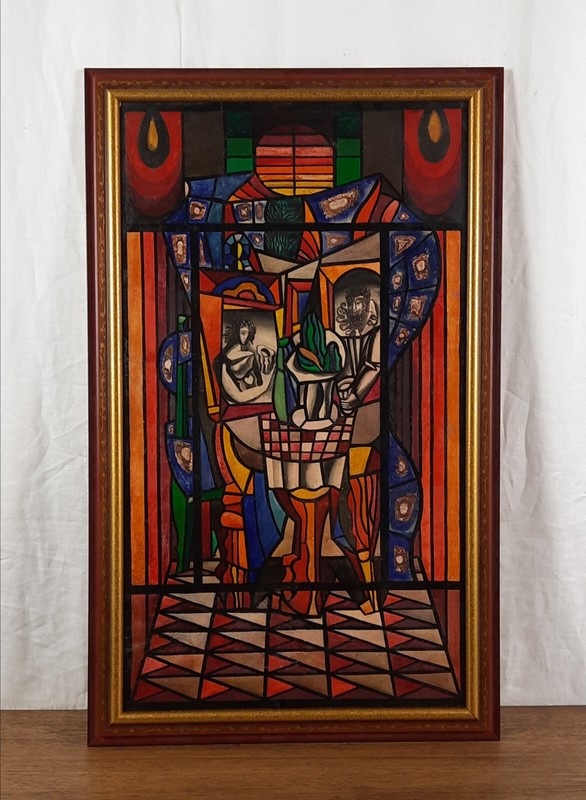 Original Sketch, Stained Glass Design, Collectible Art, Ukrainian artist Shopin