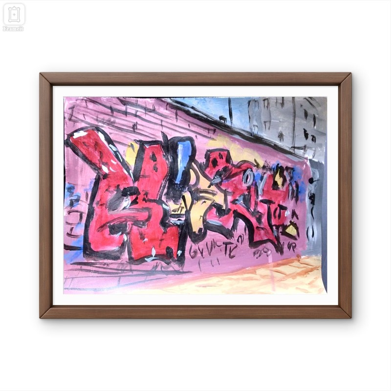Original Acrylic 9×12 Graffiti Wall Painting Signed Bold Impressionist Art Paper