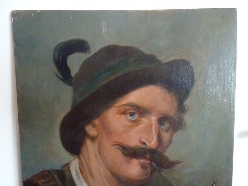 + Anton Weinberger, Rosenheim, "Hunter or Farmer" after Defregger gallery