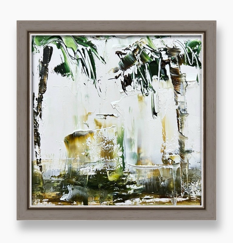 Australian Tropical Light Artwork — Green Palm Abstract Art for Beachy Interiors gallery