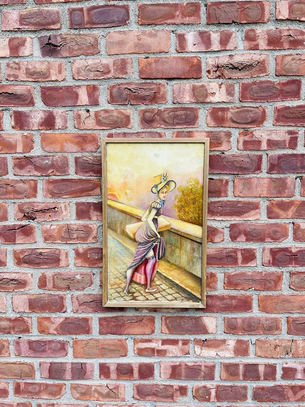 French Surrealist Artist Andre Breton Estate Painting. Signed Illegibly. C1900 gallery