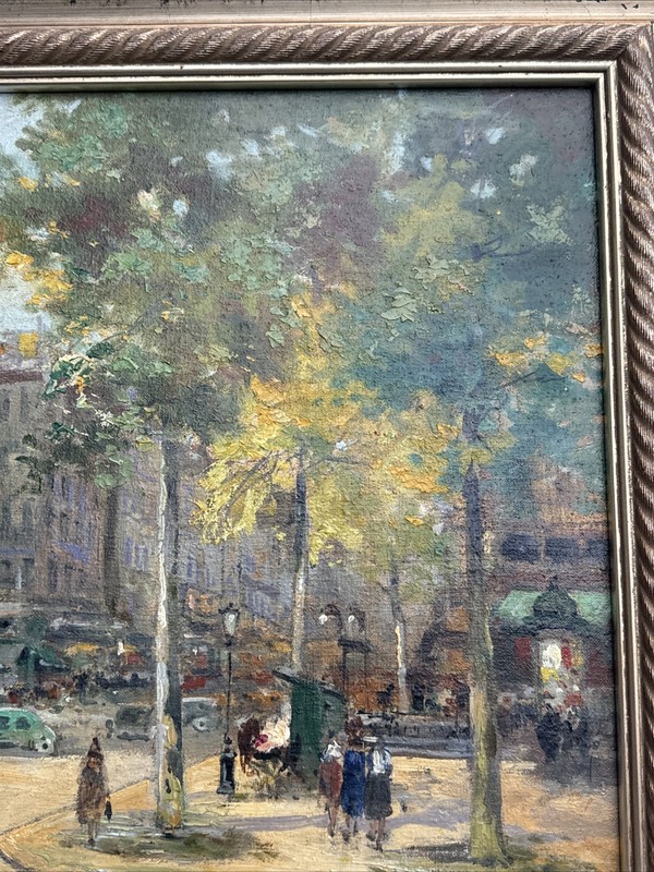 MID CENTURY PAINTING FRENCH ANTIQUE CHARLES BLONDIN IMPRESSIONIST PARIS FRANCE gallery