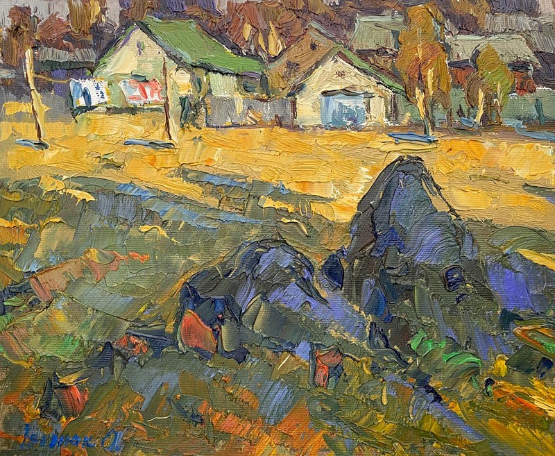 Oil Painting Evening Kalenyuk O. Unframed Original Home Decor Art nKalen1194