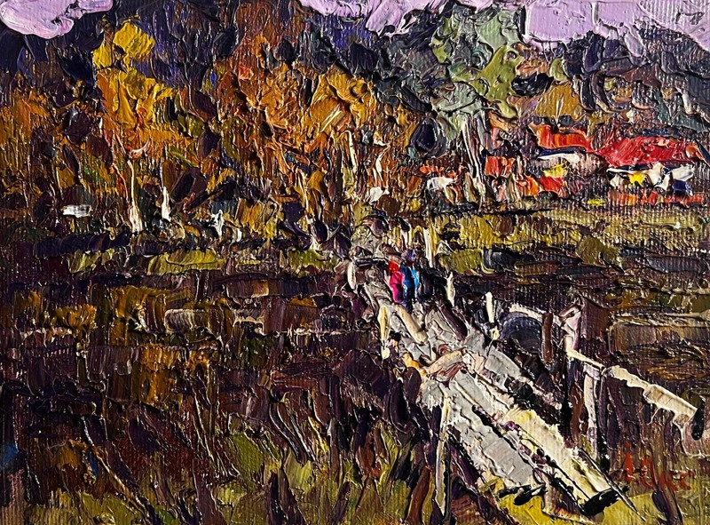 Oil Painting To The Other Side Of The River O. Ivanyuk Original nAAA4119