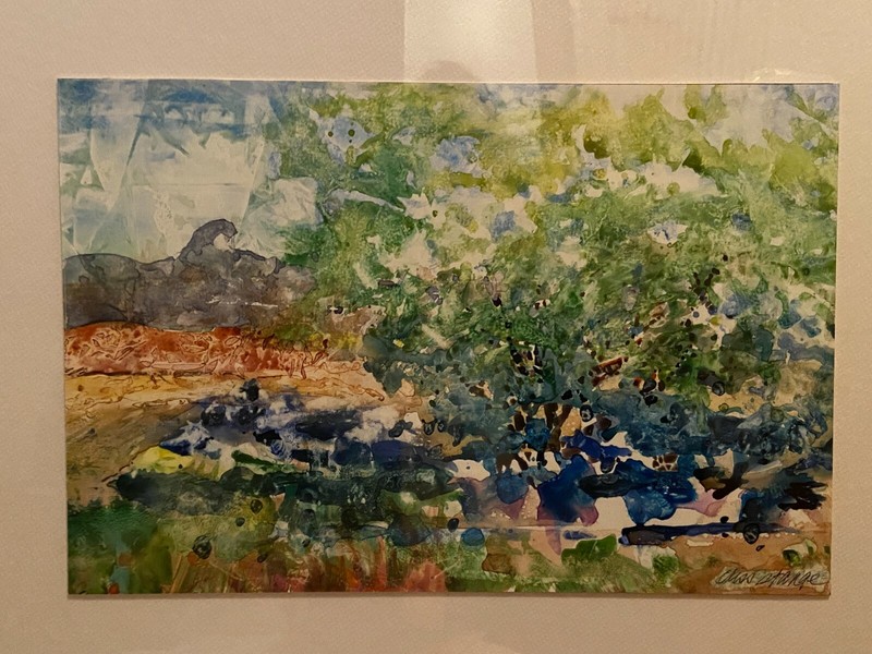 Thriving In The Desert-Original Watercolor with lots of blues and greens