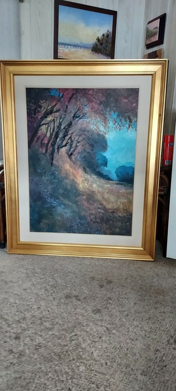 Huge Gorgeous Original Michael Schofield Acrylic Oil Landscape Painting Framed gallery