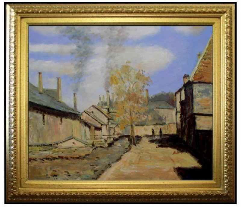 Framed, Claude Monet Robec Stream Repro, Hand Painted Oil Painting 20x24in