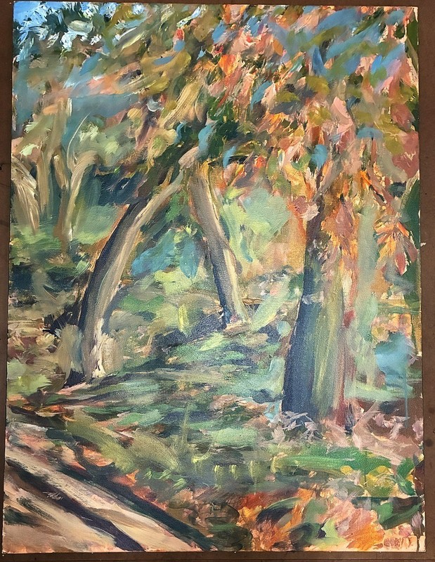 John Rindlaub Oil Painting on Canvas El Capitan Road Yosemite 30×40 Signed