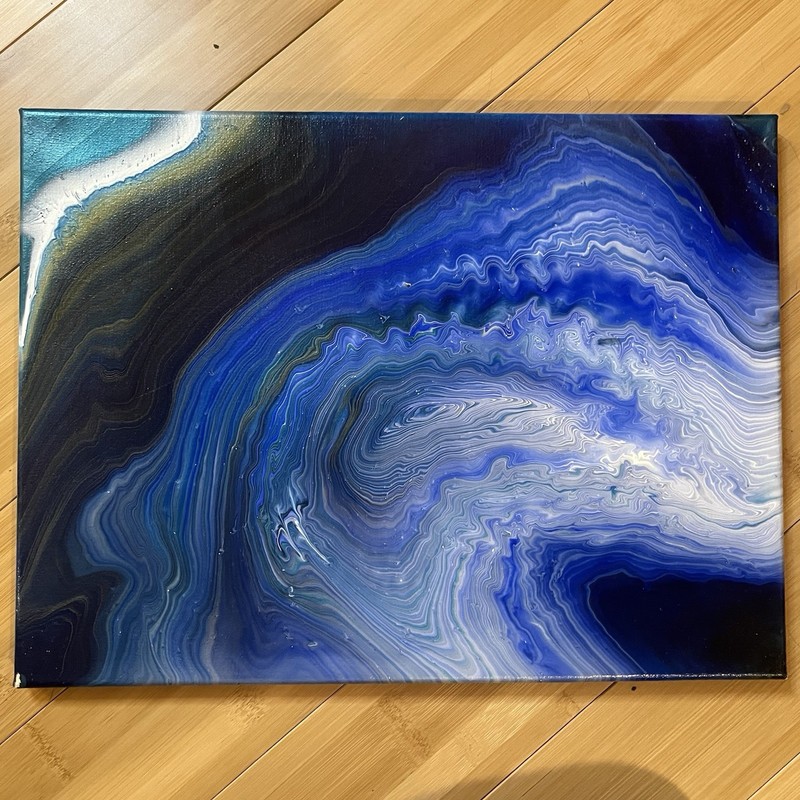 Original Acrylic Pour Painting-Signed By Artist-Kelly Powers-12×16 Inches