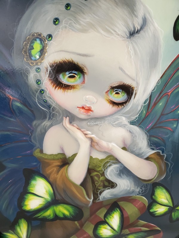 Absinthe Butterflies Jasmine Becket-Griffith ORIGINAL PAINTING big eyes pop art gallery