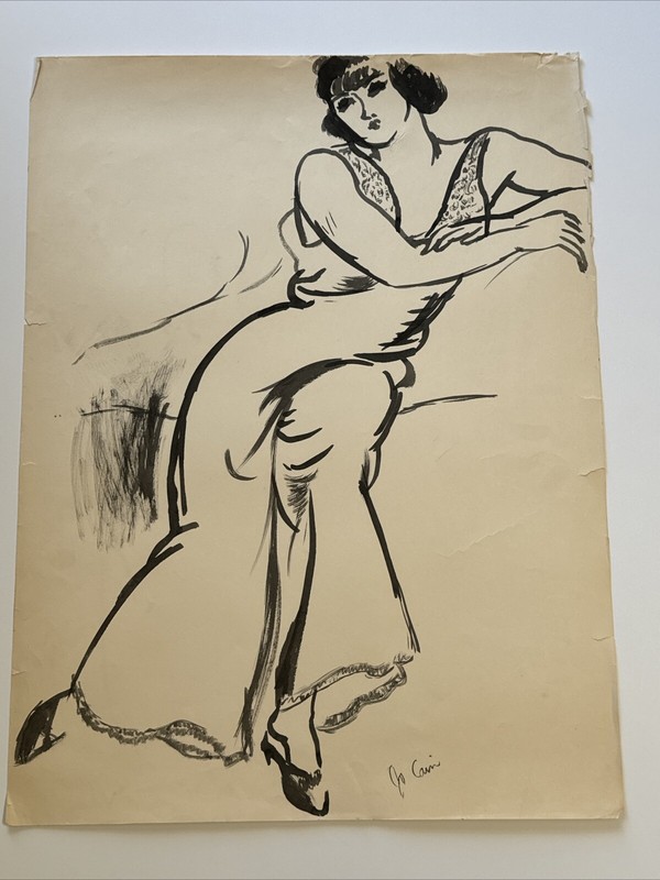 Jo Cain PAINTING FOR VOGUE MAGAZINE ILLUSTRATION ART Antique AMERICAN FAMOUS