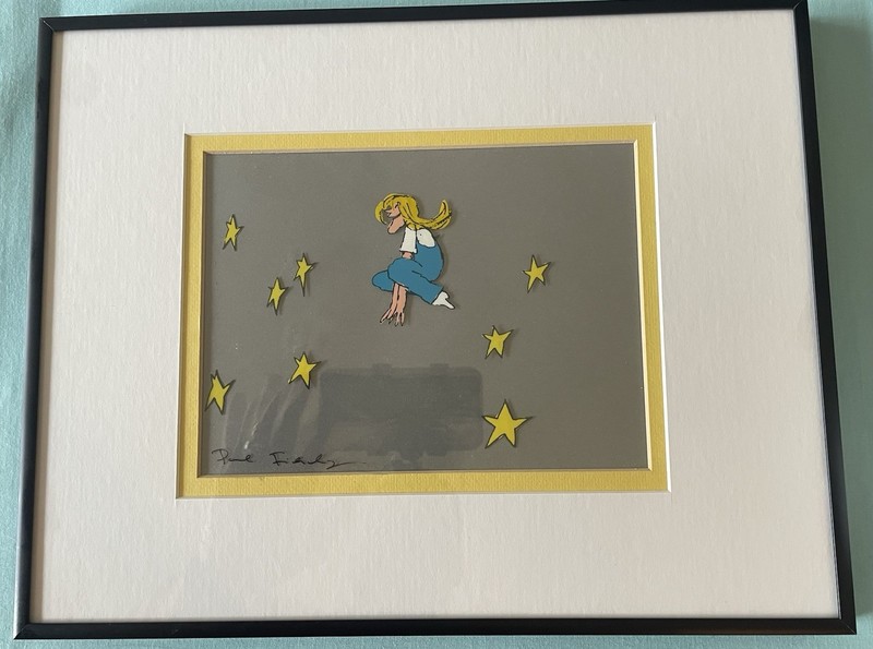 Art cartoon of man in forest, by animator Paul Fierlinger