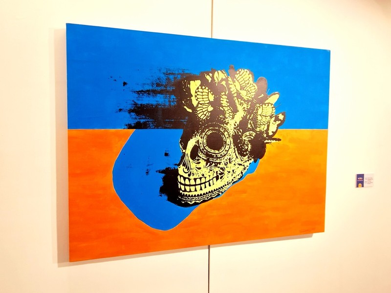 Big 3´x4´original wall art Mexican pop art sugar skull canvas day of the dead gallery